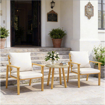 Ensemble de patio de style nordique, ensemble bistro extérieur 3 pièces