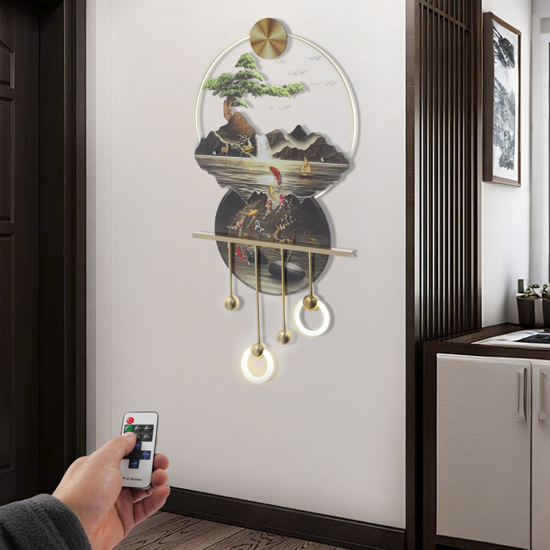 Modern Indoor Wall Hanging Creative Art Decor With Light And Remote Control