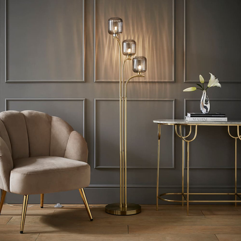 Amelie 155cm Plated Traditional Floor Lamp, No