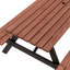 Ensemble de table de pique-nique en bois massif 75 po 75 po Capacité de 2200 lb Brun rustique pour l'extérieur avec trou de parasol pour terrasse, pelouse et barbecue (190 cm)