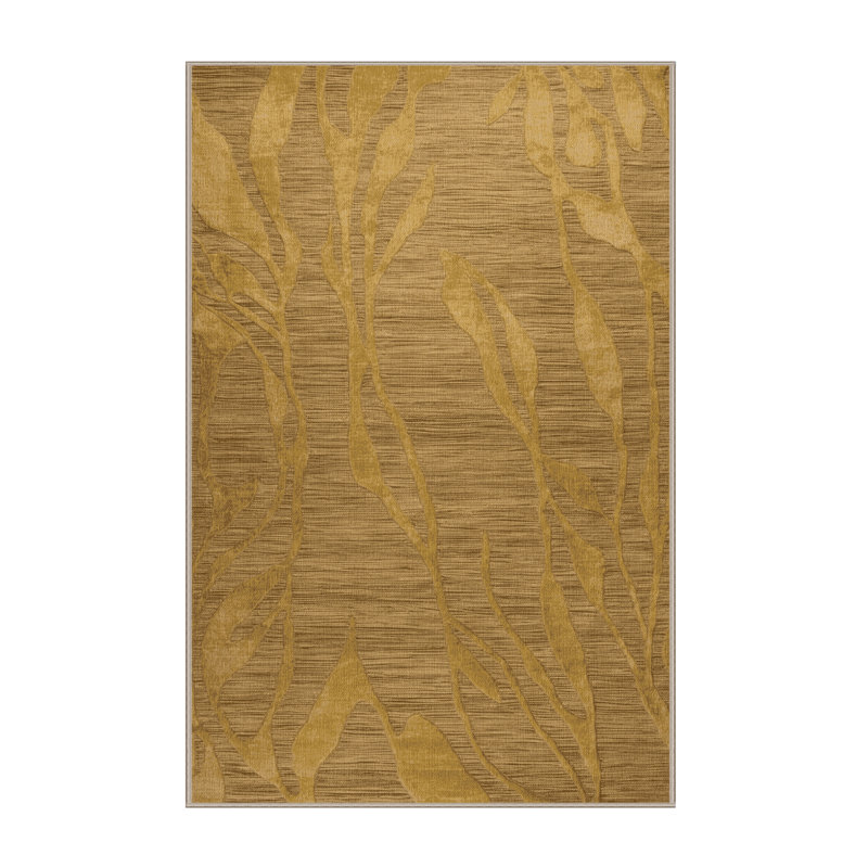 Machine Washable Abstract Brown Area Rug, Rectangle 6' x 9'