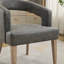 Chaise d'appoint rembourrée en tonneau de 25,79 po de large avec pieds en bois massif patiné pour salle à manger, club, cuisine et salon