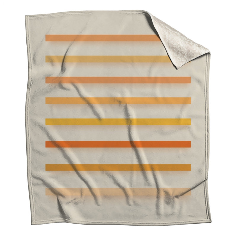 Couvertures orange à rayures jaunes, L 60 po x H 80 po