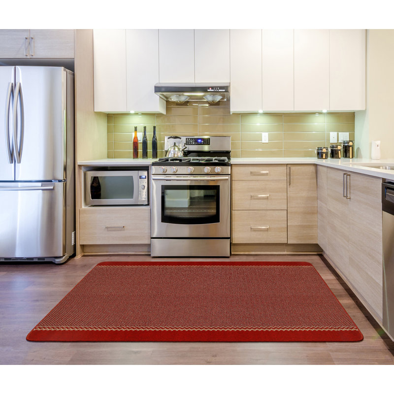 Draco Kitchen Mat, Rectangle 67 x 100cm, Red