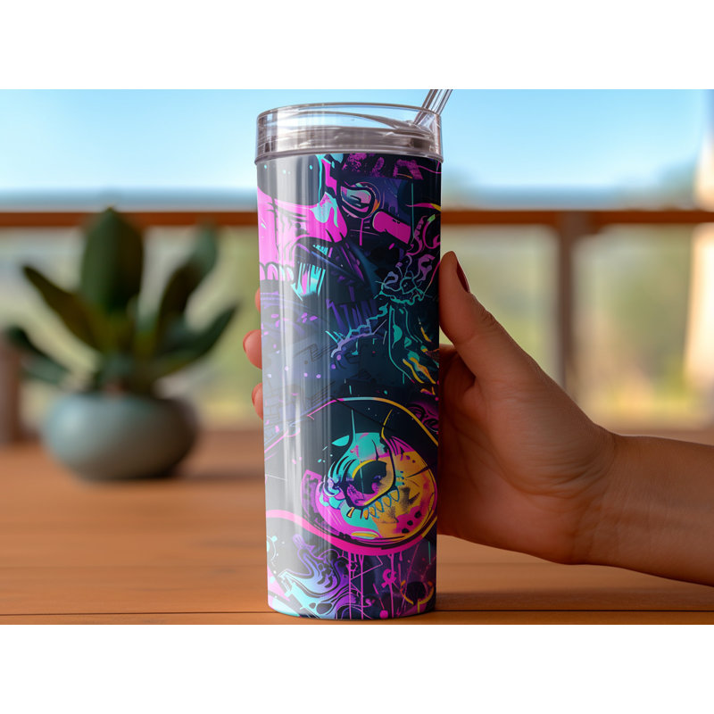 Choose Handmade Tumblers 591ml Vacuum Insulated Stainless Steel (18/8) Travel Tumbler with Straw