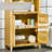 Bamboo Floor Cabinet Bathroom Floor Cabinet Living Room Organizer Tower With Multiple Shelves And Doors, Natural