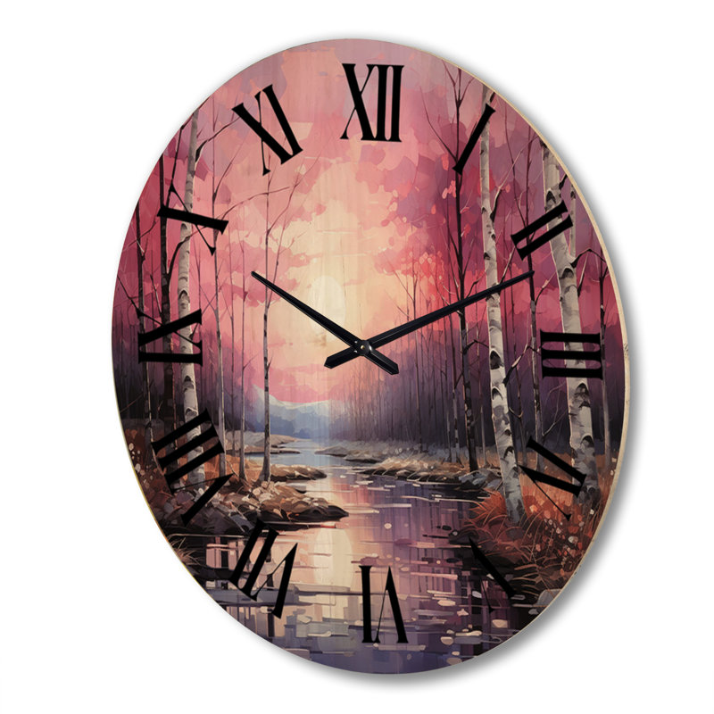 Horloge murale en bois massif Yida, Très grand