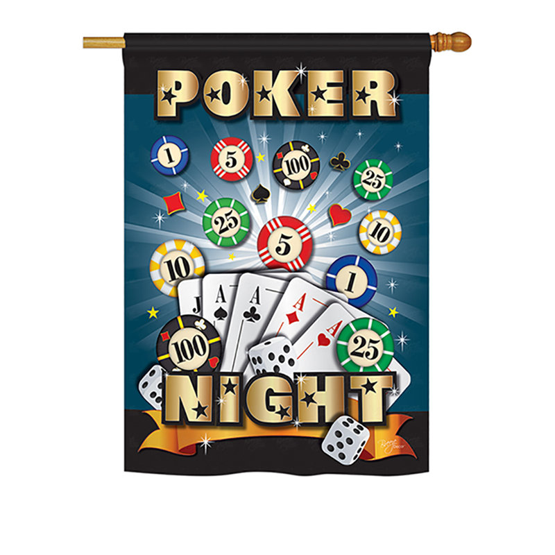 Drapeau de poker pour maison / jardin en polyester à 2 faces, H 40 po x l 28 po