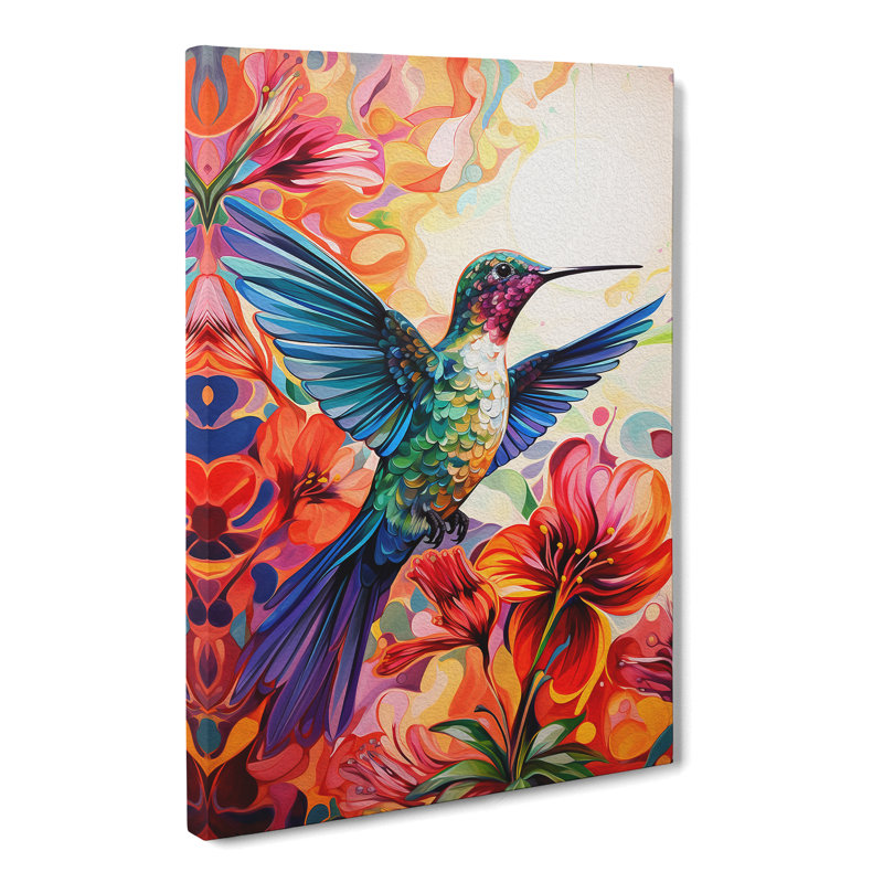 Hummingbird Colour Field - Print, 50cm H x 35cm W x 3cm D