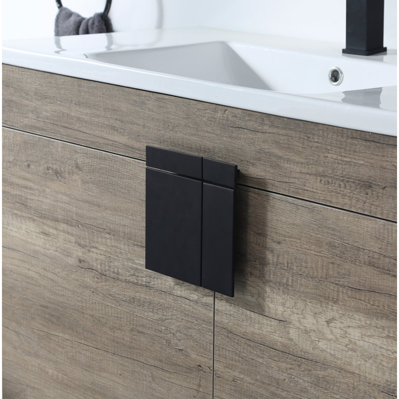 Ensemble de meuble-lavabo simple 30 po Maisie, Noir mat, Gris ombré