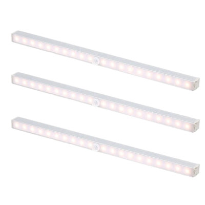 3-Pieces 12" Battery-Operated Under Cabinet Light Bar with Motion Sensor