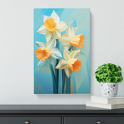 Daffodil Flower Orphism No.2 - Wrapped Canvas