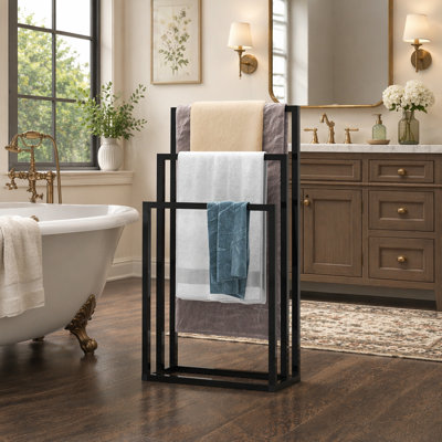 Porte-serviettes, porte-serviettes autoportant pour accessoires de salle de bain