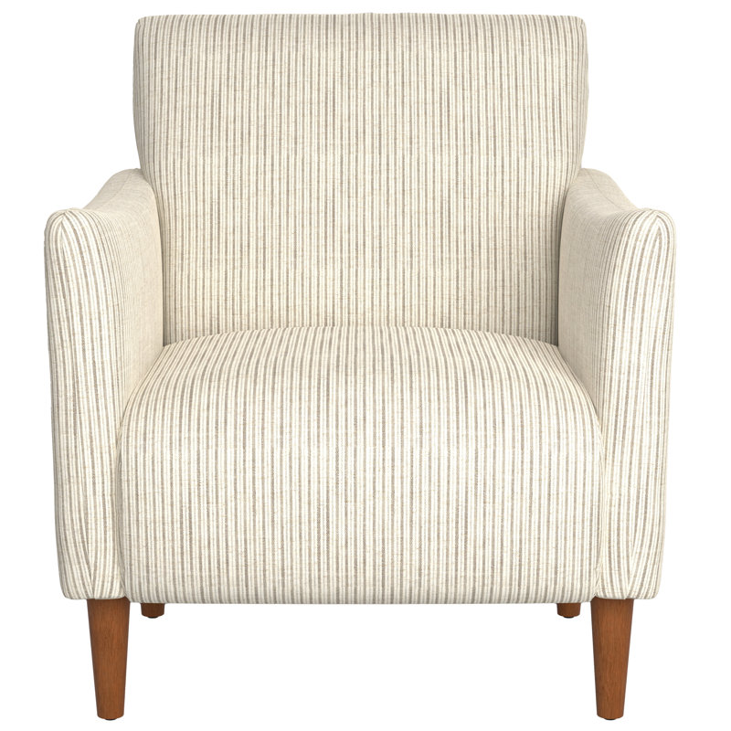 Armaghan 28.3'' Wide Armchair, Ash Beige Striped Chenille
