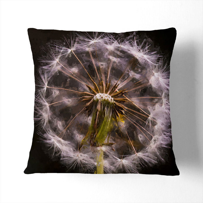 Floral Square Throw Cushion, 40 x 40 cm, Stone