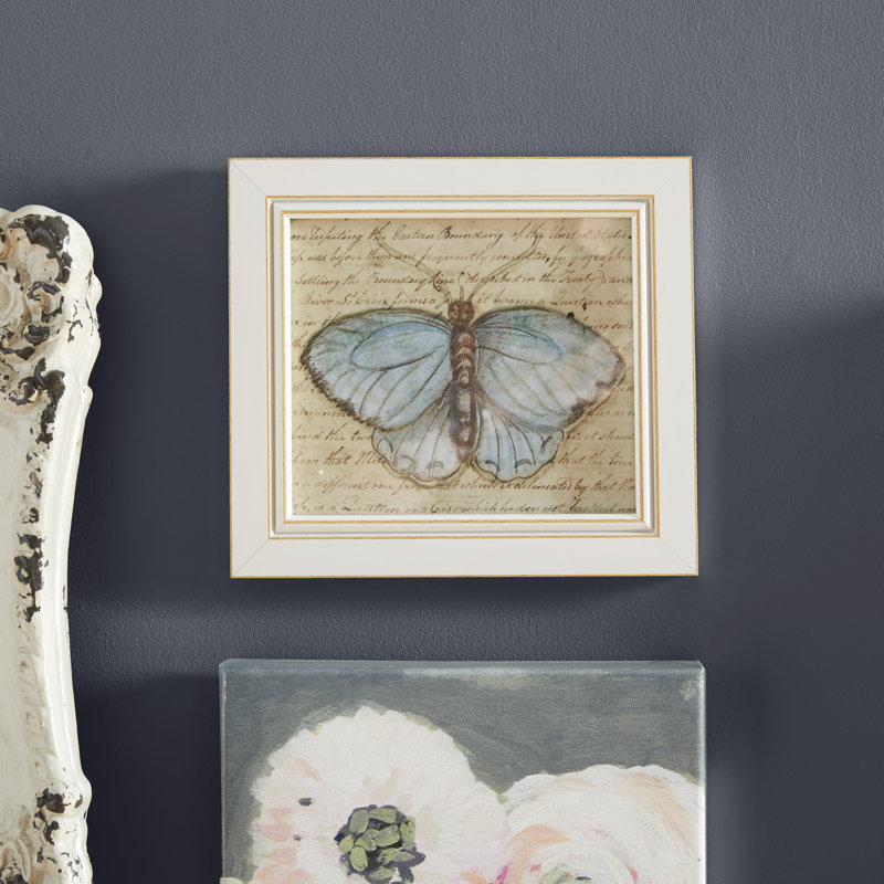 « papillon », impression encadrée, Bleu