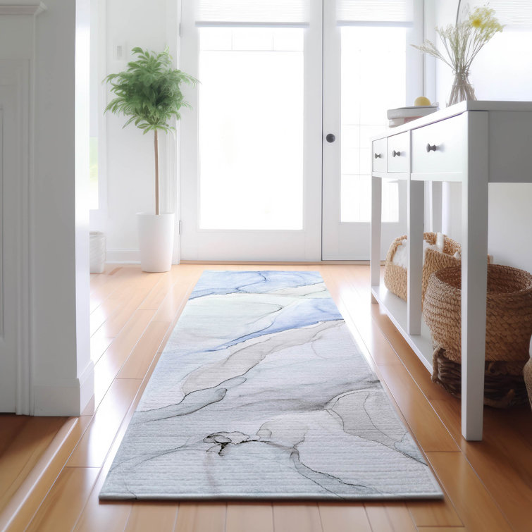 Premium Machine Washable Cerrito AMF515 Blue Rug