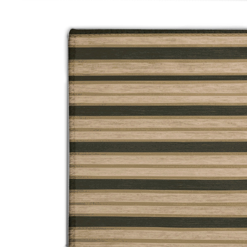 Tapis intérieur / extérieur brun HorizontalStripes, Rectangulaire 2 pi x 3 pi