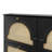 Mid-Century Narrow Design Tipping Bucket Shoe Cabinet With 4 Flip Drawers, Elegant Entryway Shoe Organizer With 4 Rattan Doors, Freestanding Shoe Rack With 2 Y Hooks For Hallway, 42.1"W-1184389848