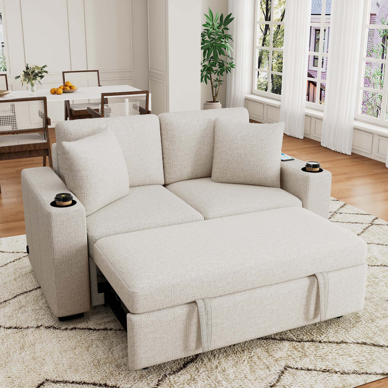 Canapé convertible 60,6 po, Beige