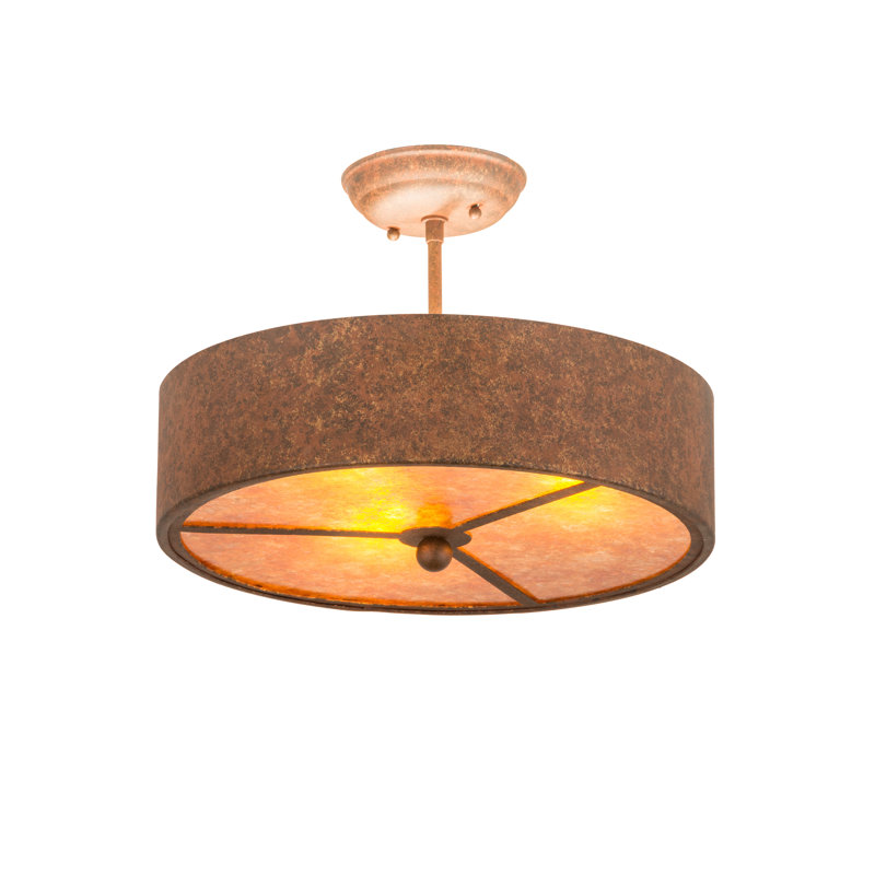 Rustic Lodge 3 - Light Semi Flush Mount