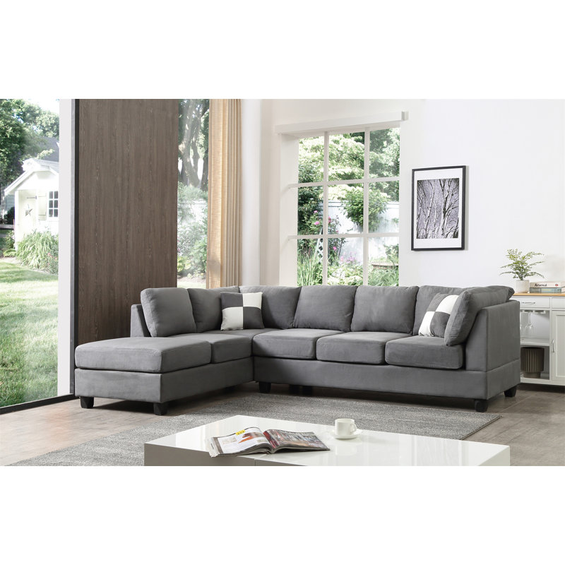 Canapé modulaire Senone Furniture Malone G633B-SC, Microfibre grise , Orienté à gauche (vu de face)