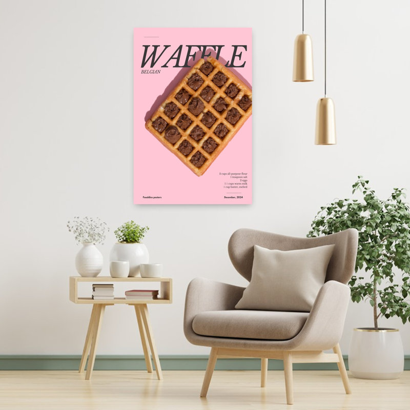 Art mural contemporain Sweet Sweet Waffle, H 36 po x l 24 po