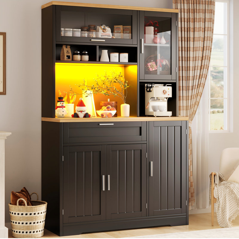 180cm Kitchen Pantry, Black