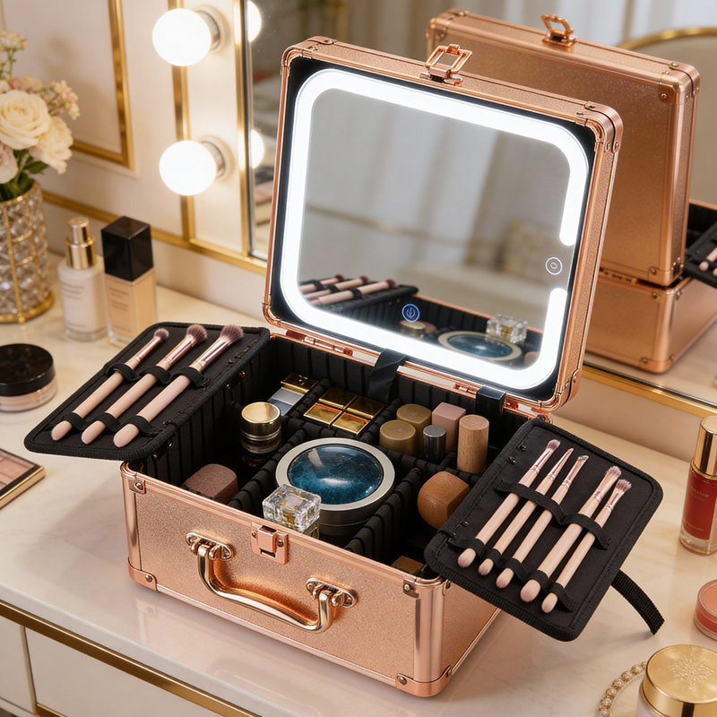 Polyvinyl Chloride (PVC) Jewellery Box, Rose Gold