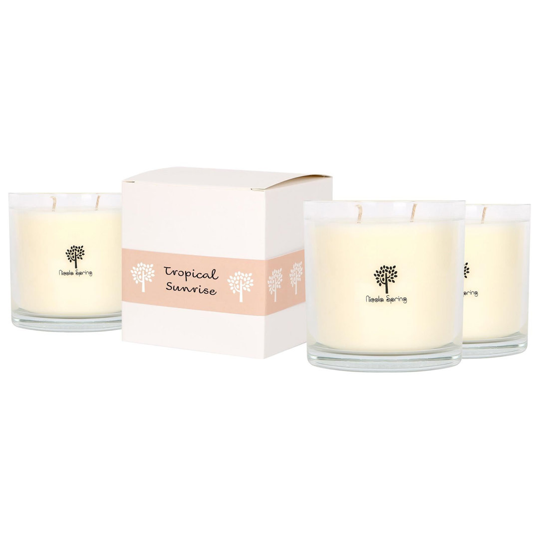 Nicola Spring 400g Tropical Sunrise Soy Wax Candles - Pack of 3 Jars