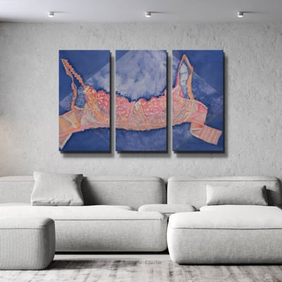 'French Lace 2' By Sharon Pitts Triptych Wall Art, 60" x 40"