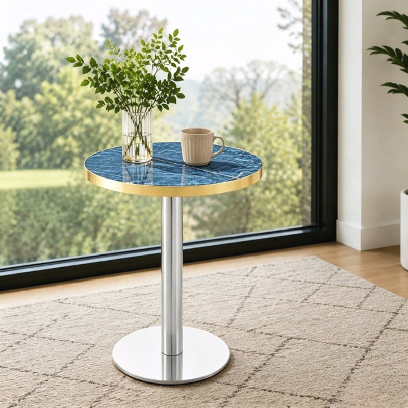 Dining Table, Bleu / Argent