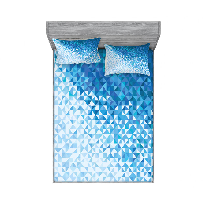 Ensemble de draps à motif mosaïque numérique, Ensemble de drap pour grand lit avec drap-housse
