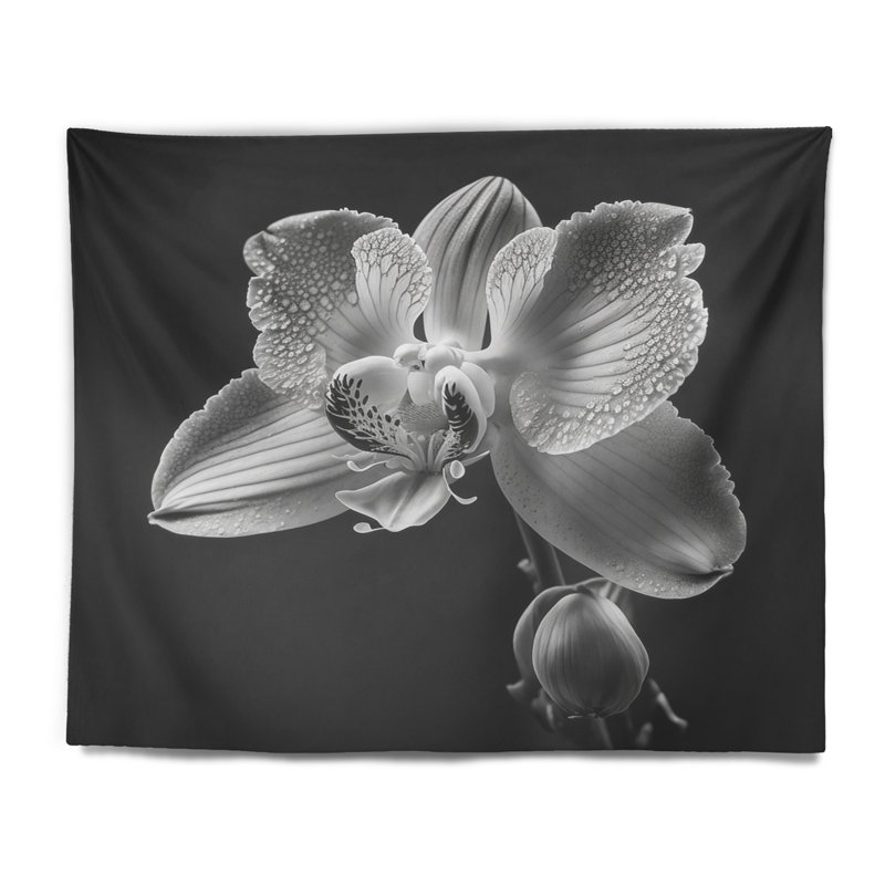 Orchidée lumineuse en polyester avec lueur mauve VI, H 32 po x l 39 po