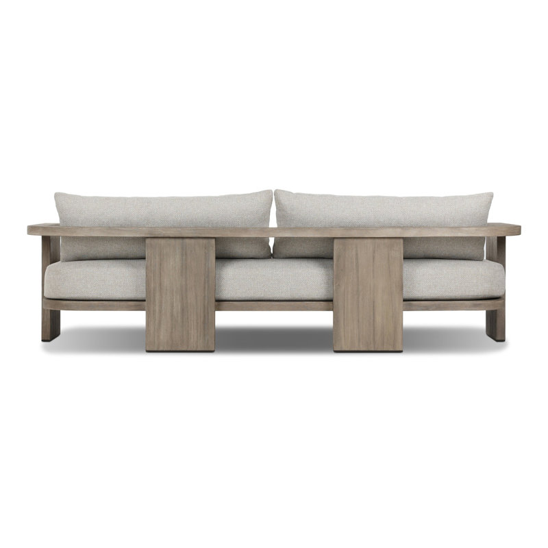 Tahana Outdoor 4 - Seat Patio Sofa, Hayes Fog, Stained Aged Grey