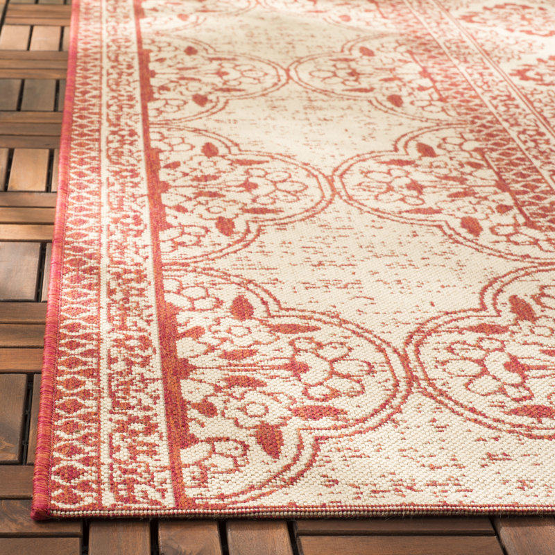 Goodrich Red/Cream Indoor/Outdoor Rug, Runner 61 x 244 cm