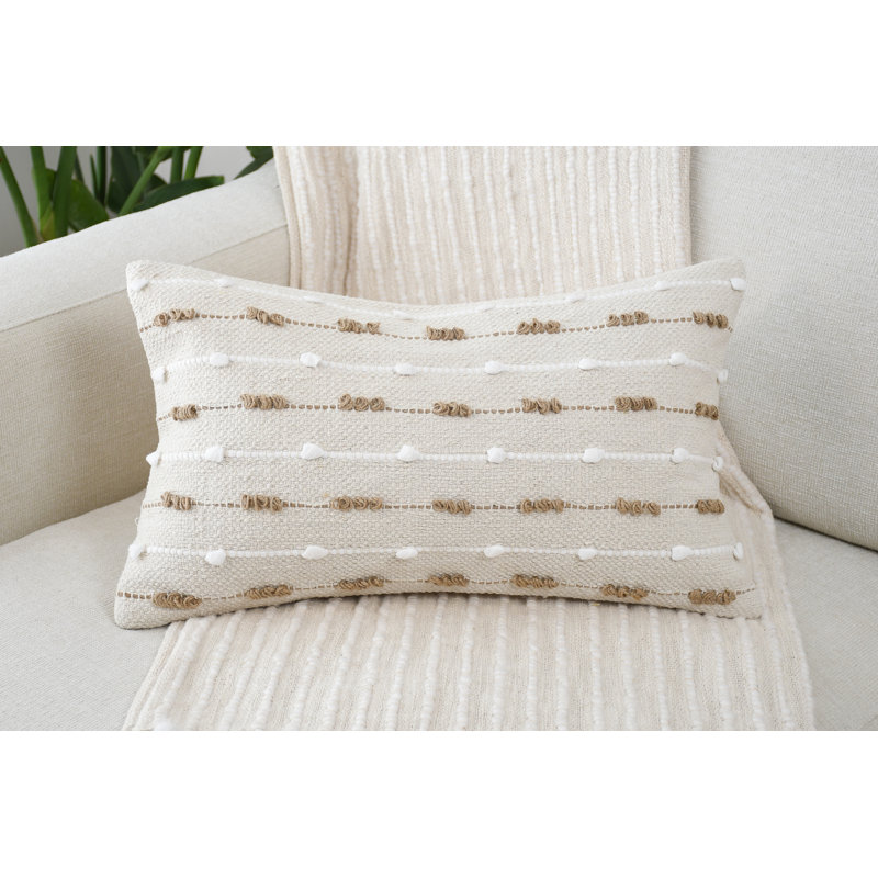 Housse de coussin 100% coton India Chic, Rectangulaire H 12 po x l 20 po