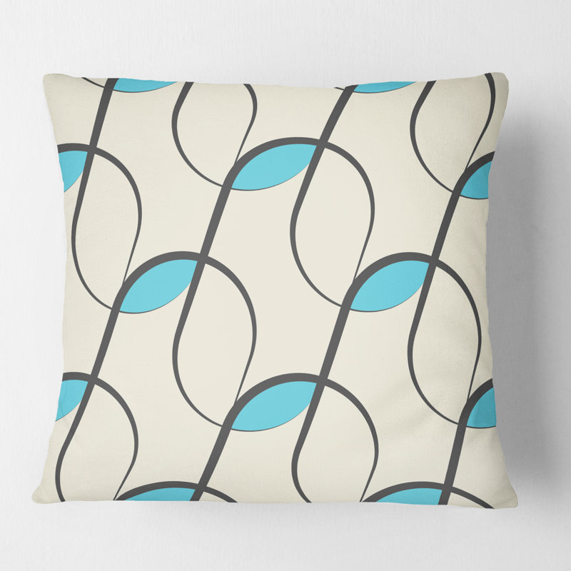 Coussin décoratif rétro à motif géométrique minimaliste abstrait I Mid-Century, 18 po x 18 po