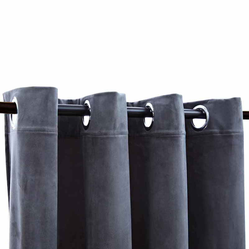 Laurine Blackout Curtain Pair, Width 140 x Drop 225cm, Anthracite