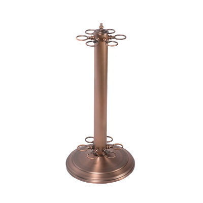 Porte-queues de billard rond noir / acier inoxydable