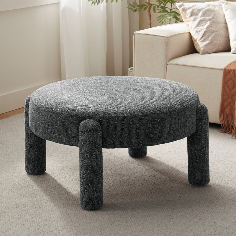 Modern Unique Design 32.3" W Upholstered Ottoman, Dark Gray