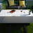 Varna / Carrara 60" Outdoor Marble Porcelain Fire Table 60,000 BTU - Includes Fire Glass, Lid & PVC Cover-55252146-51683632