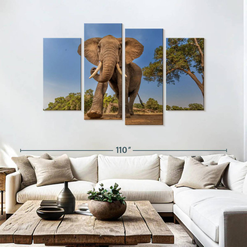 Playful African Elephant, 54" H x 84" W