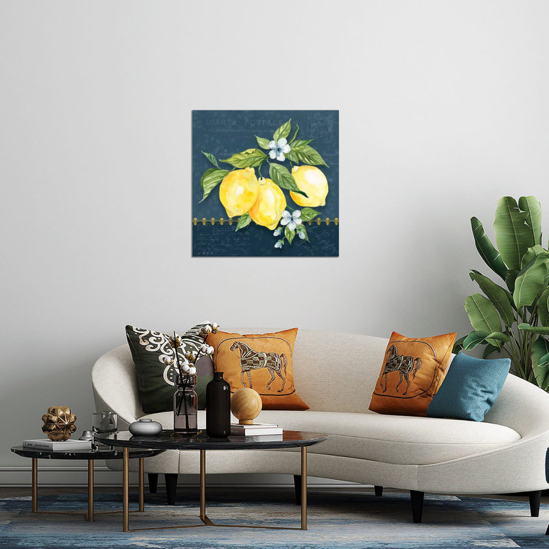 «Blue Lemon Squeeze I» par Carol Robinson - impression non encadrée, H 24 po x l 24 po x P 0,25 po