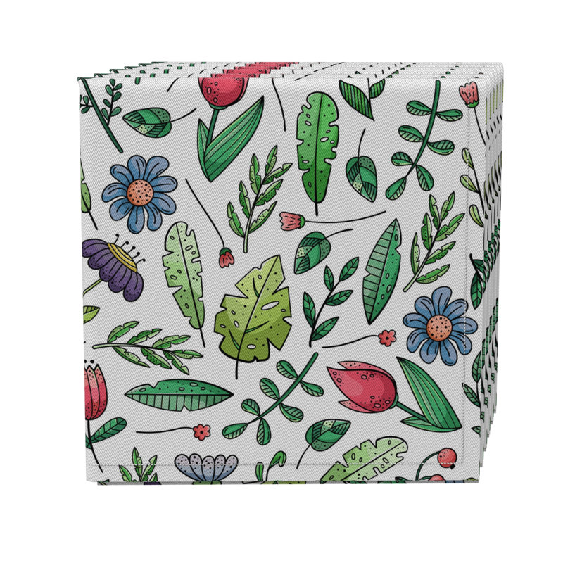 Cotton Twill Floral Square Napkin