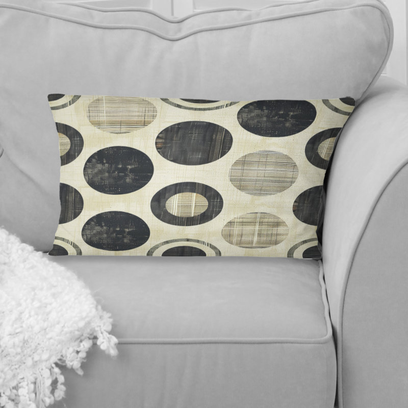 Coussin lombaire rétro Mid-Century crème - Mid-Century