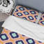 Blue Ikat Ogee - Ensemble de housse de couette abstrait - Microfibre de polyester-819526454