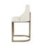 Tabouret de comptoir rembourré de 26 po de hauteur avec base en métal - Élément décoratif de cuisine moderne, accoudoirs courbés et dossier arrondi, rembourrage en mousse à haute densité, finition or antique, patins réglables