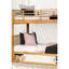 Lit superposé simple au-dessus de chêne au design transitionnel, structure en bois massif, rangement sous le lit et réversible avec finition, porte coulissante et joint