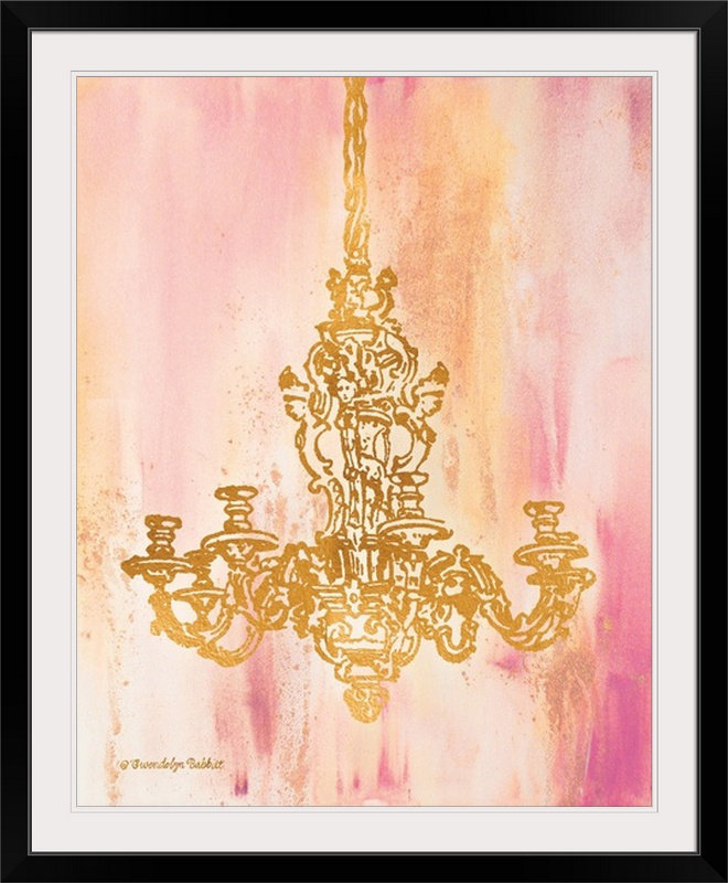 «Pink and Gold I» Gwendolyn Babbitt, impression, Cadre noir, H 28 po x l 24 po x P 1 po